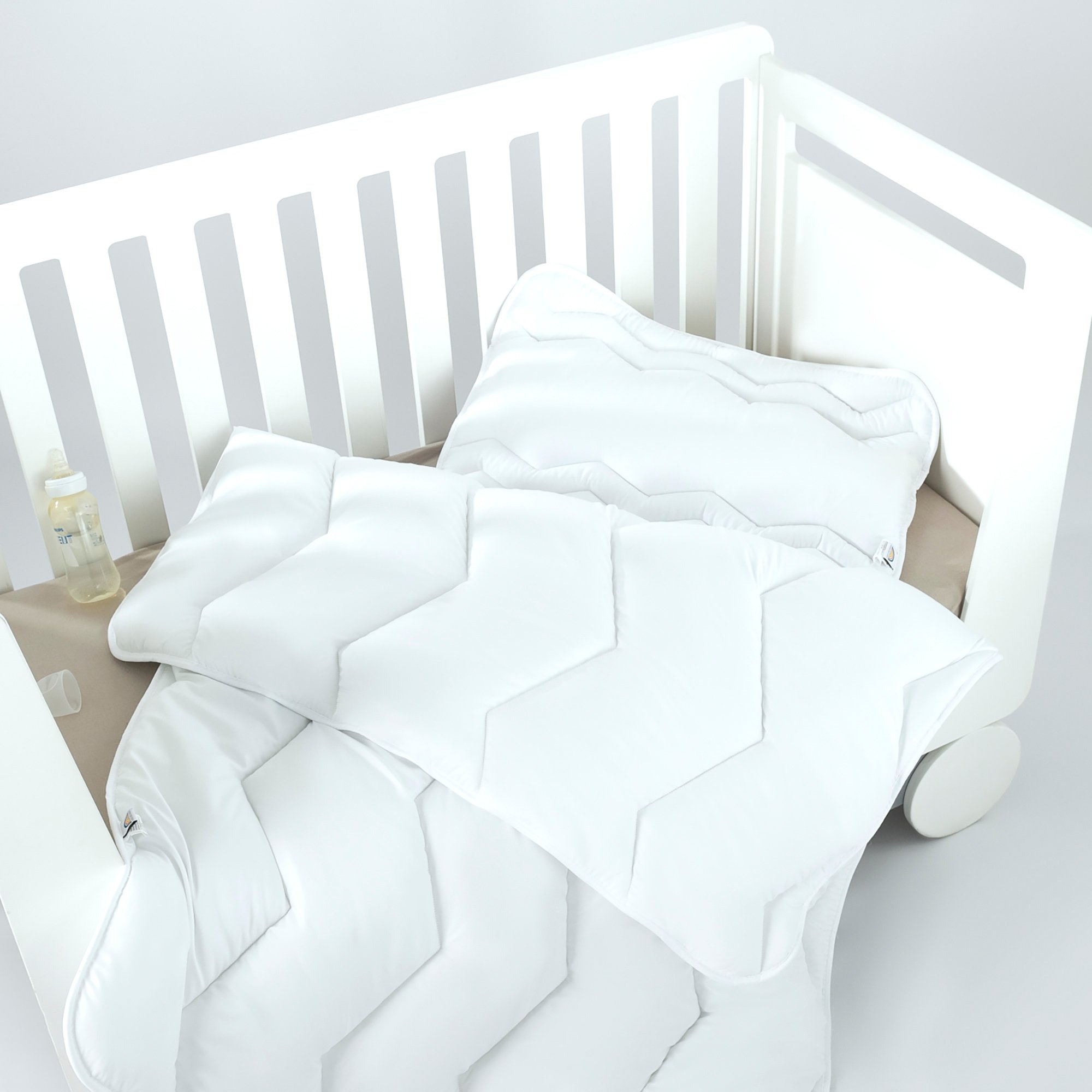 Набір в ліжечко Papaella Comfort: ковдра 135x100 см + подушка 60х40 см (8-29611 білий) - фото 11