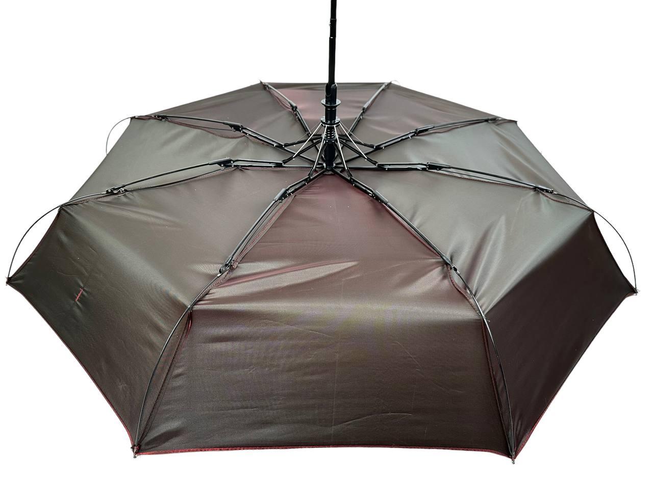 Женский складной зонтик полуавтомат Toprain 97 см бордовый - фото 6