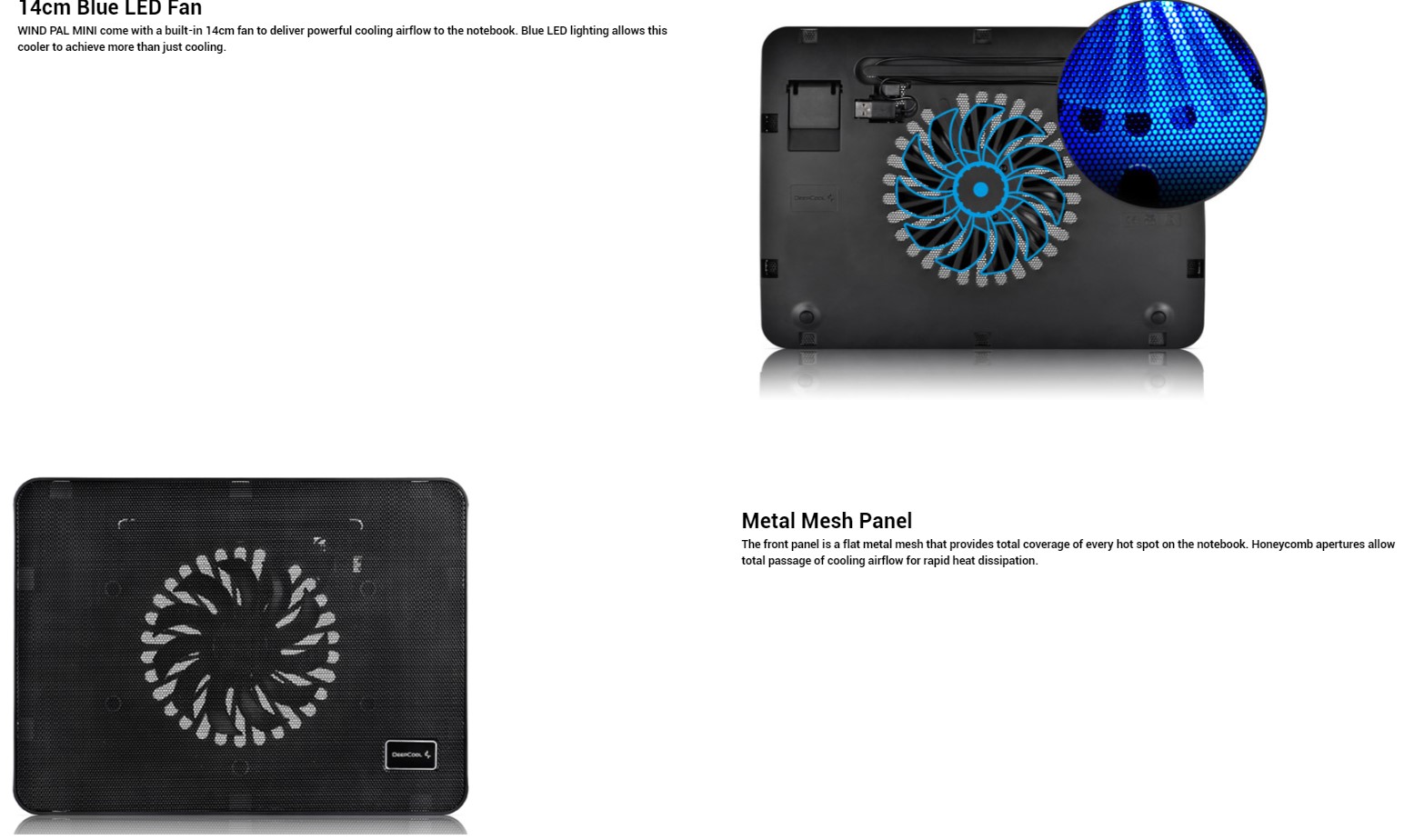 Охолоджувальна підставка для ноутбука DeepCool WindPal 2x140 мм 15.6 дюймів  - фото 3