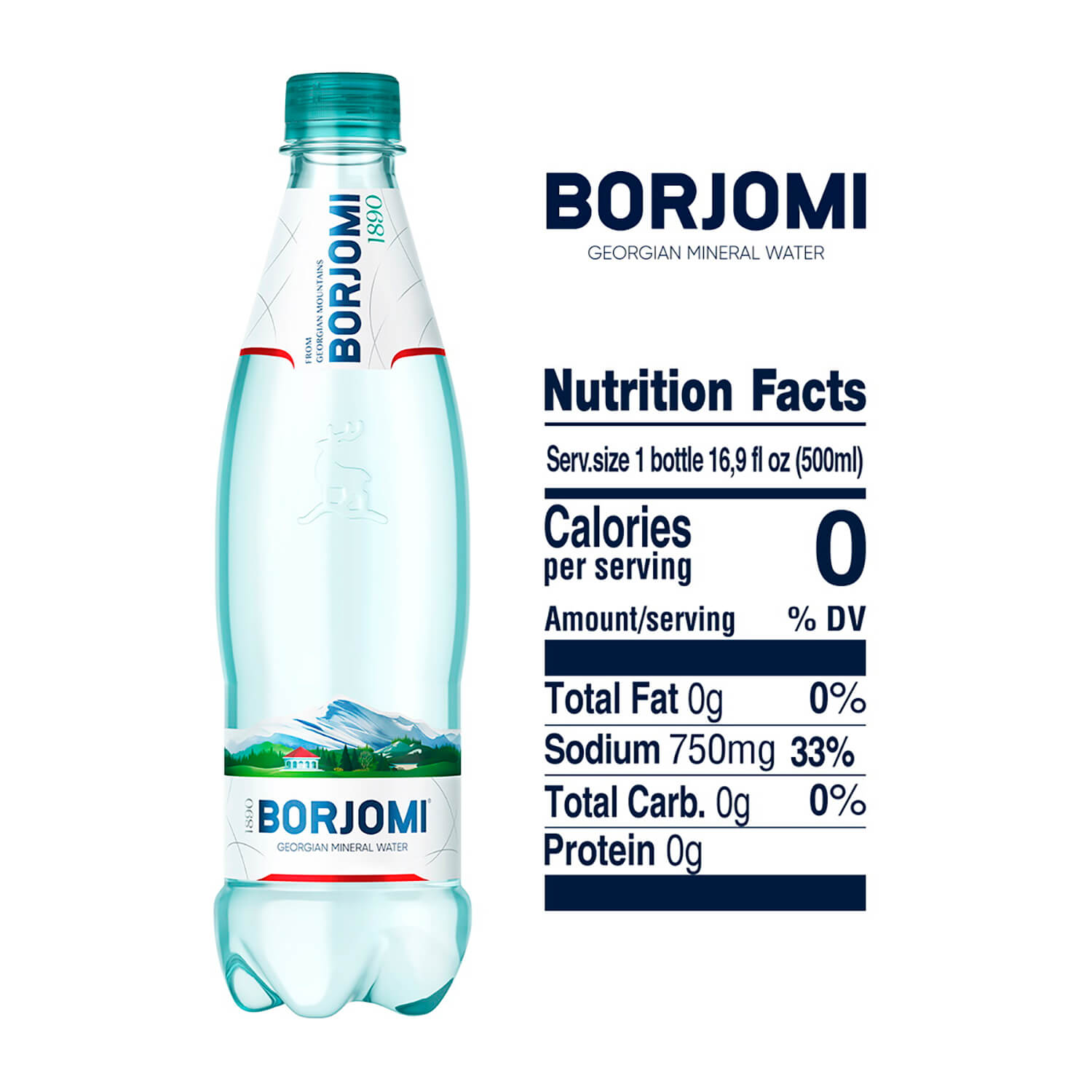 Вода минеральная Borjomi сильногазированная 0.5 л - фото 3