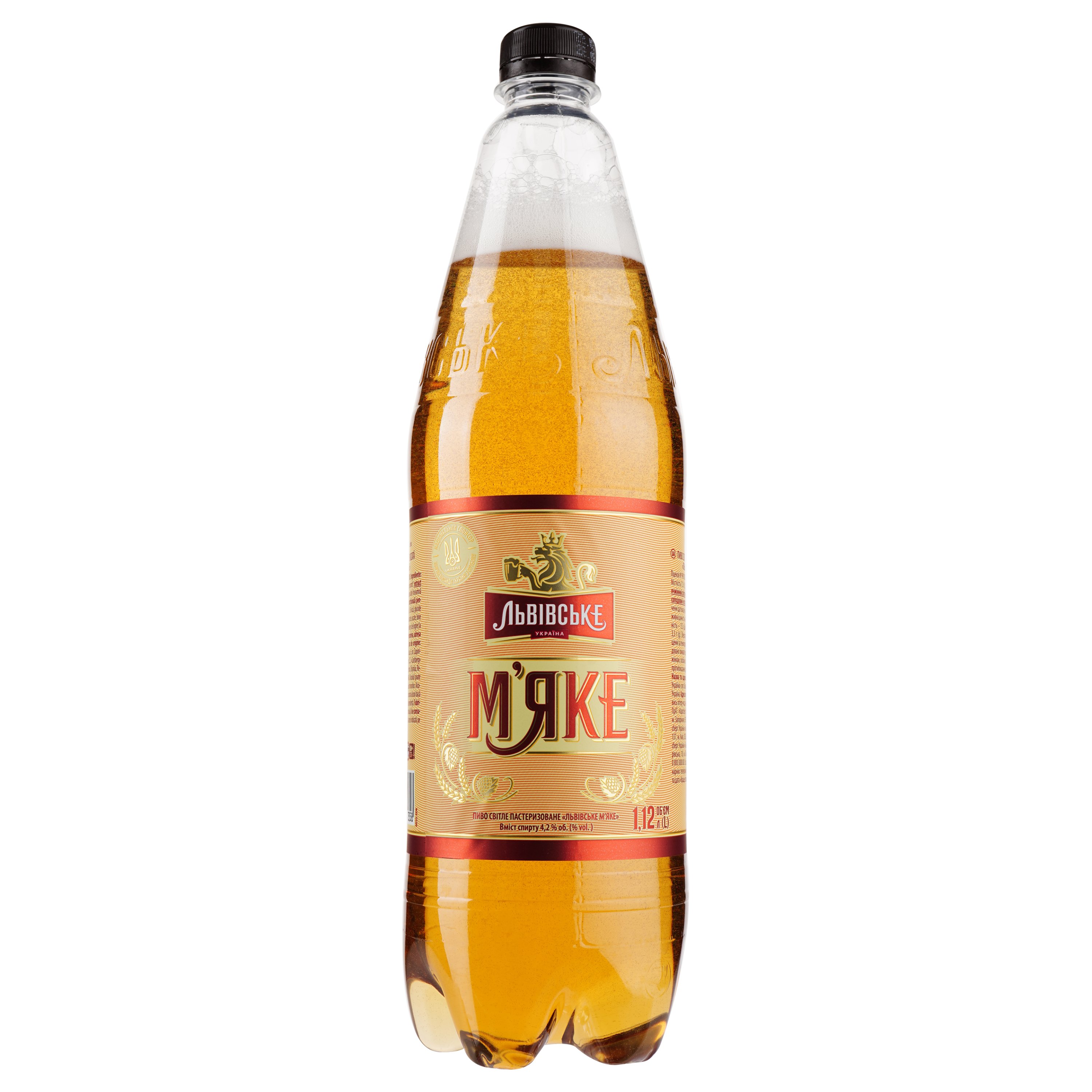 Пиво Львівське М'яке, світле, 4,2%,1,12 л - фото 1