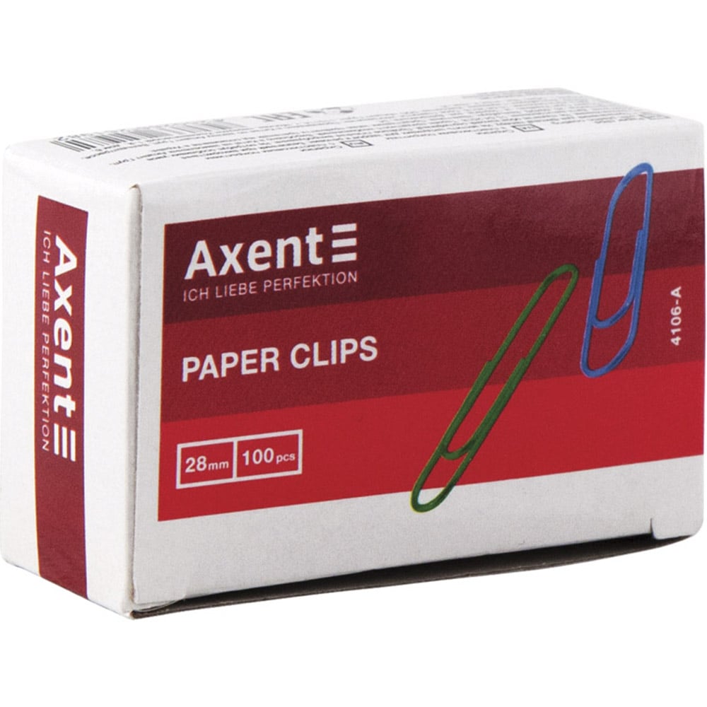 Скріпки Axent кольорові 28 мм 100 шт. (4106-A) - фото 1