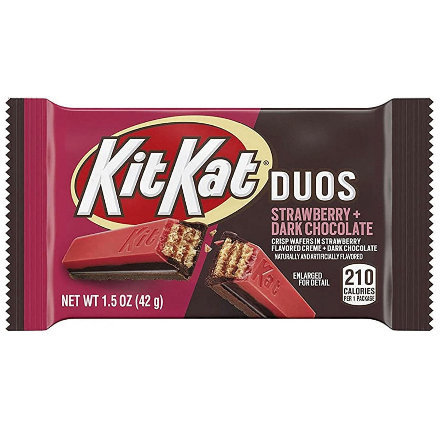 Батончик Kit Kat Duos Strawberry and Dark Chocolate Candy Bar 42 г - фото 1