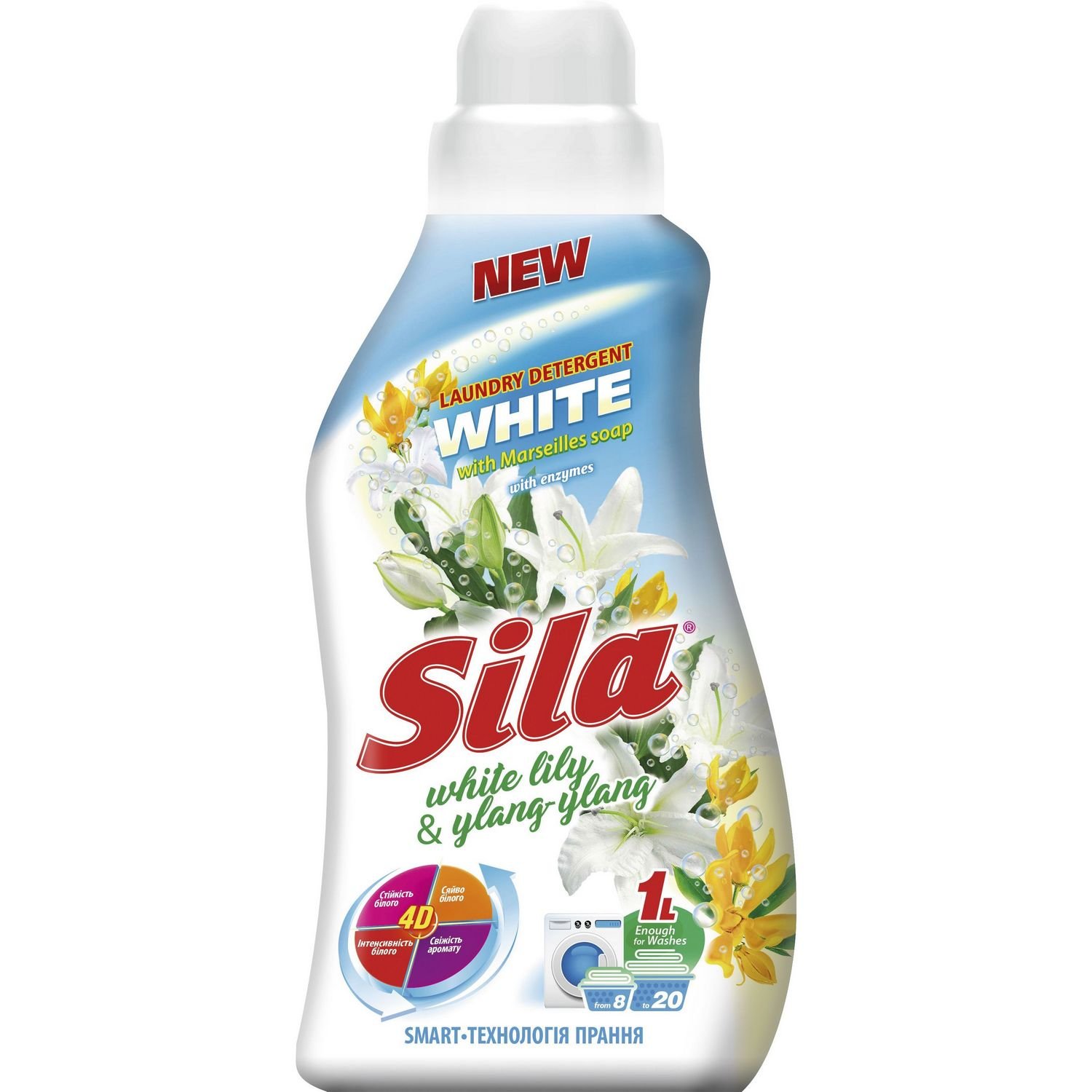 Рідкий засiб для прання Sila White, 1 л - фото 1