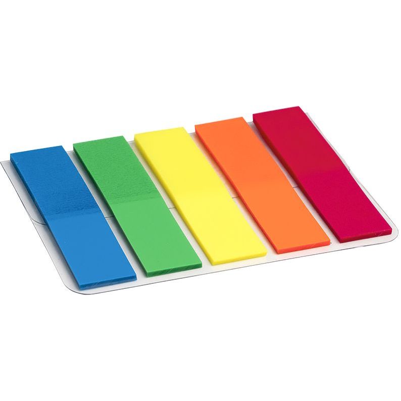 Закладки пластикові Axent, 5 кольорів, 12х50 мм, 125 шт. (2440-01-A) - фото 2
