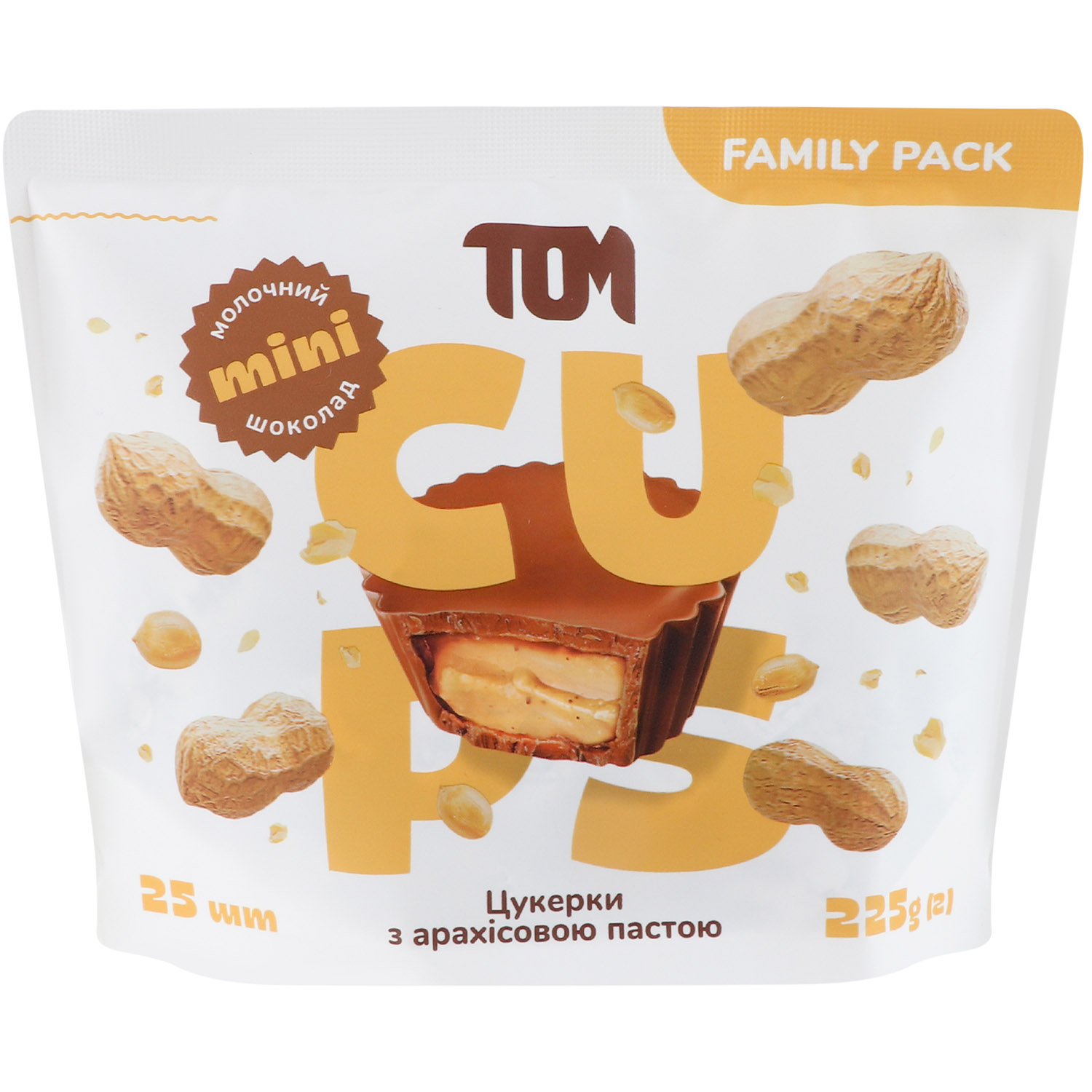 Цукерки TOM з арахісовою пастою шоколадні 225 г (940840) - фото 1