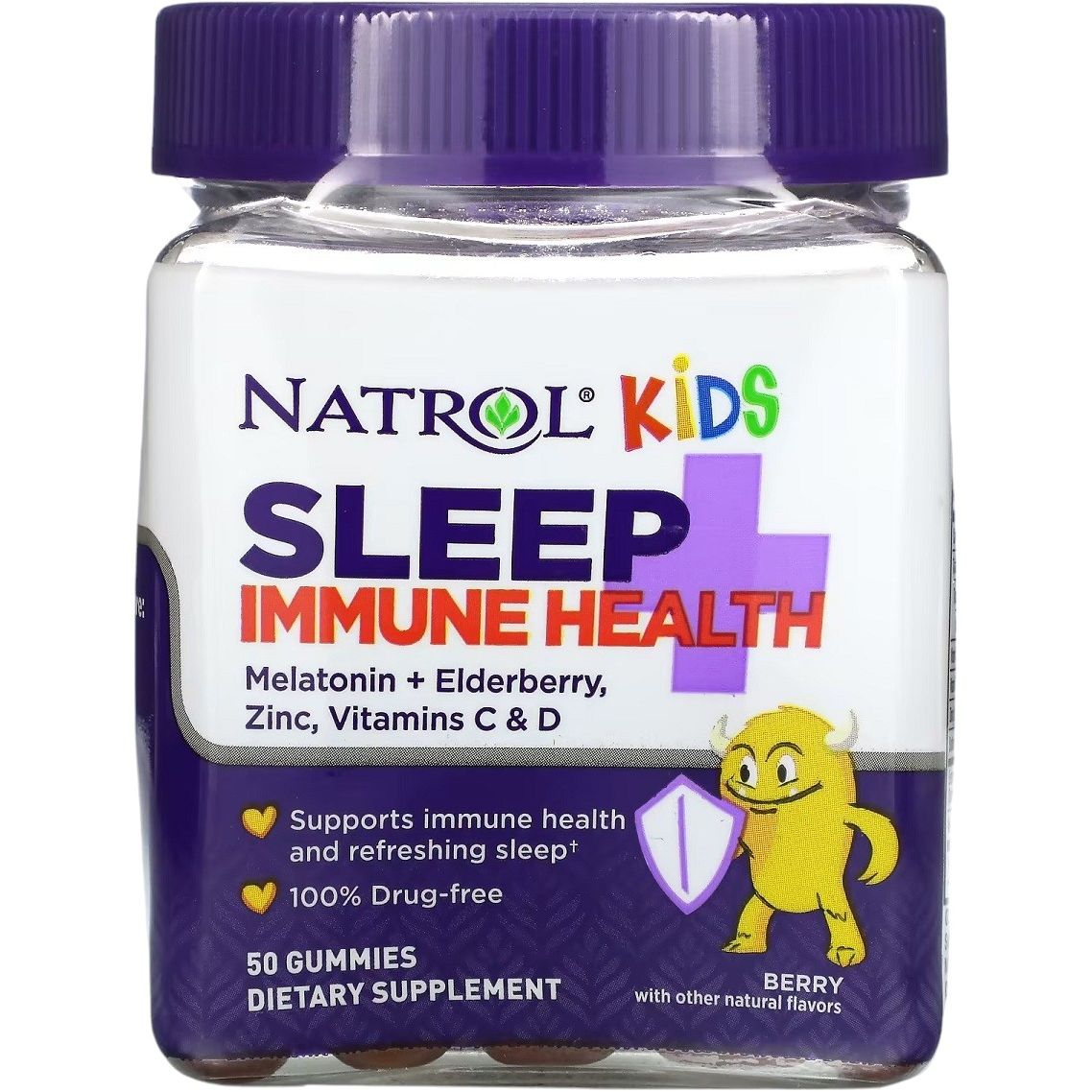 Комплекс для детей Natrol Kids Sleep and Immune Health здоровый сон и иммунитет со вкусом ягод 50 конфет (NTL07782) - фото 1