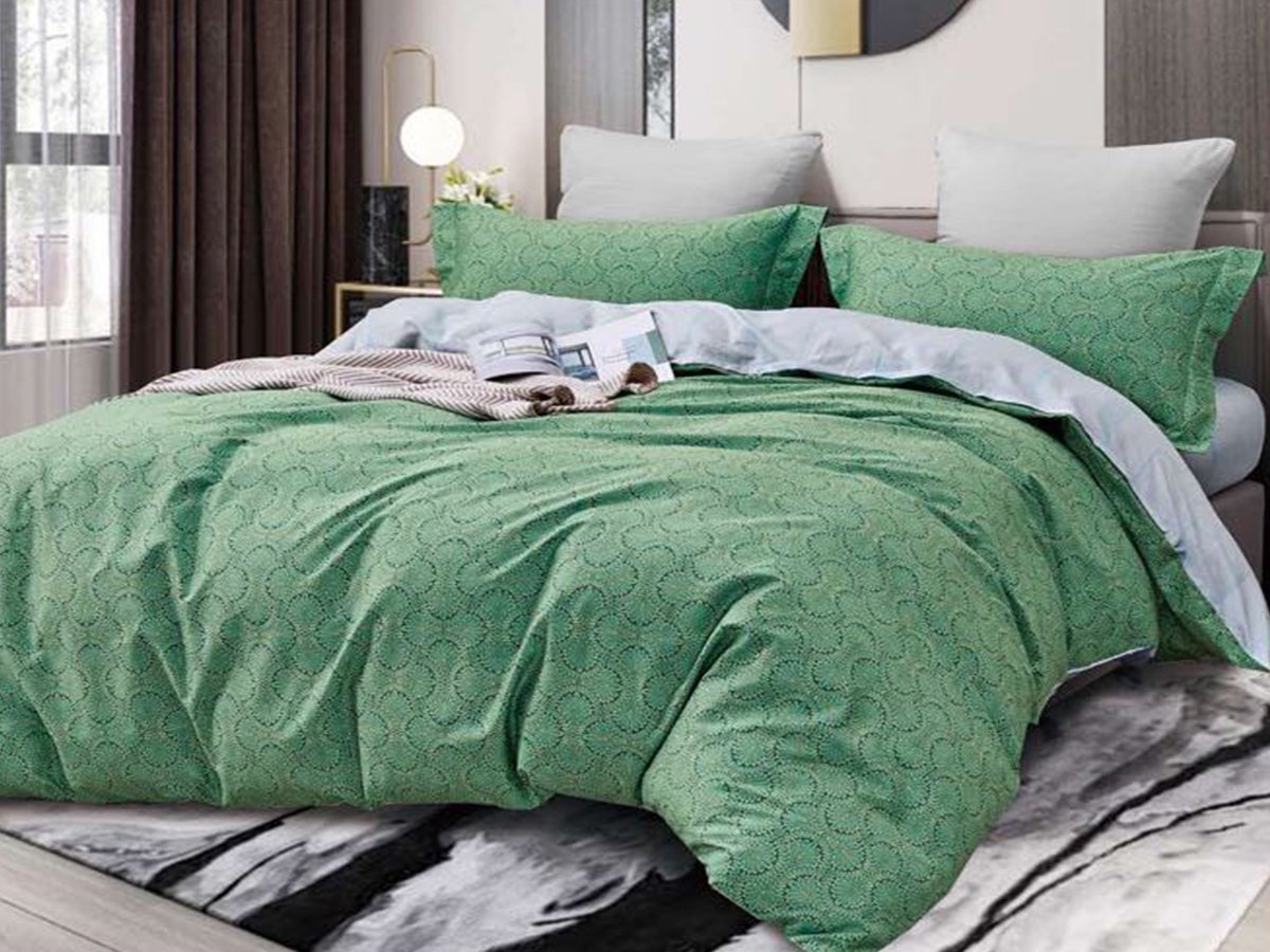 Комплект постельного белья Ecotton, евростандарт, сатин, зеленый (23683) - фото 1
