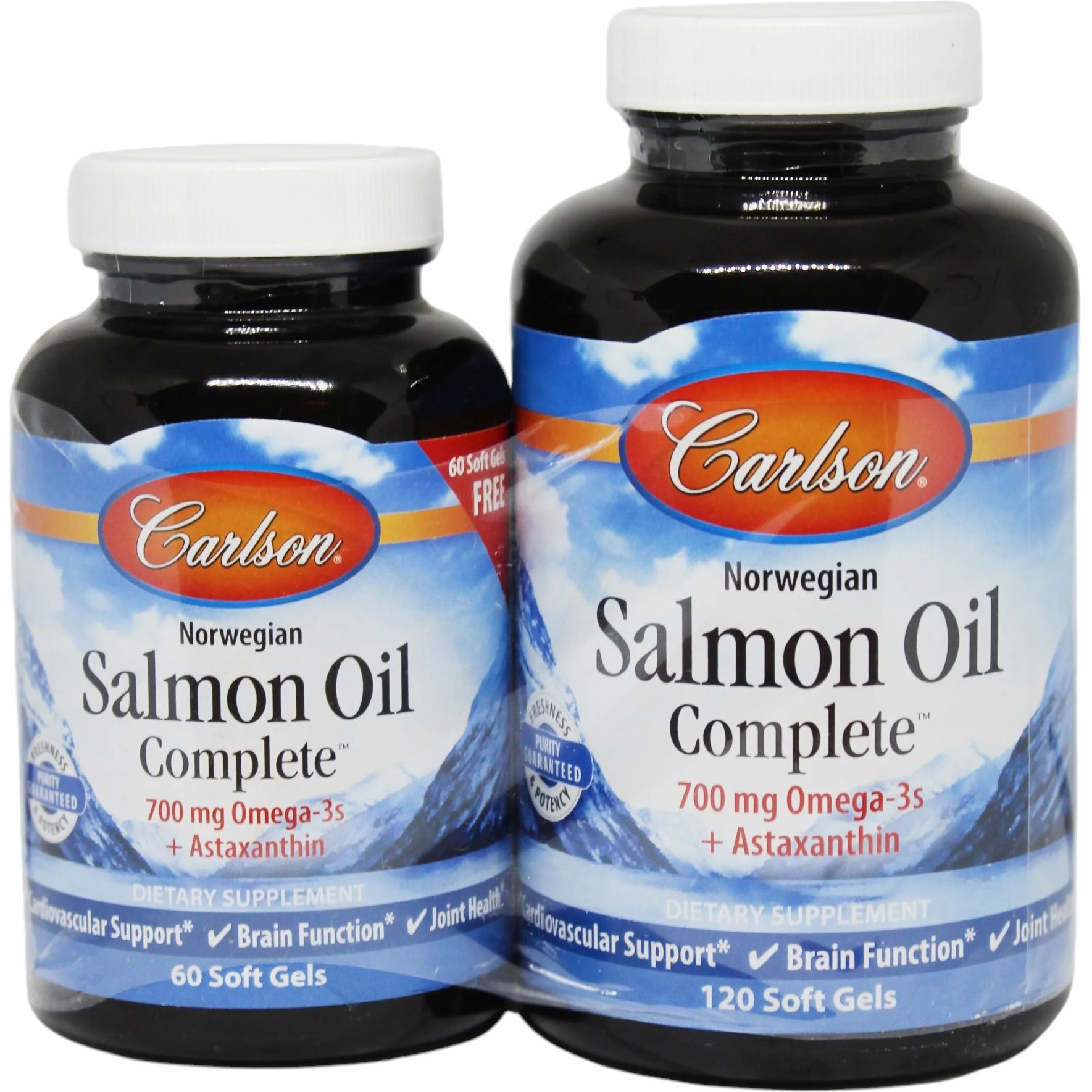 Лососевий жир Carlson Salmon Oil Complete 120+60 желатинових капсул - фото 1