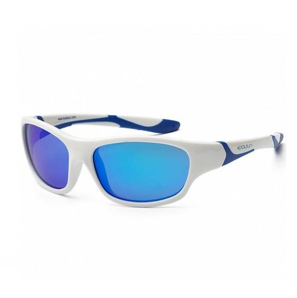 Детские солнцезащитные очки Koolsun Sport, 6-12 лет, белый с синим (KS-SPWHSH006) - фото 1