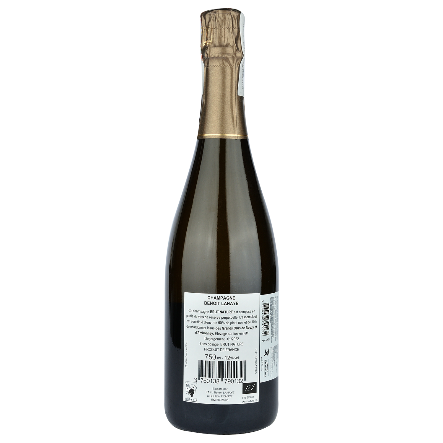 Шампанское Benoit Lahaye Brut Nature, белое, нон-дозаж, 0,75 л (42921) - фото 2