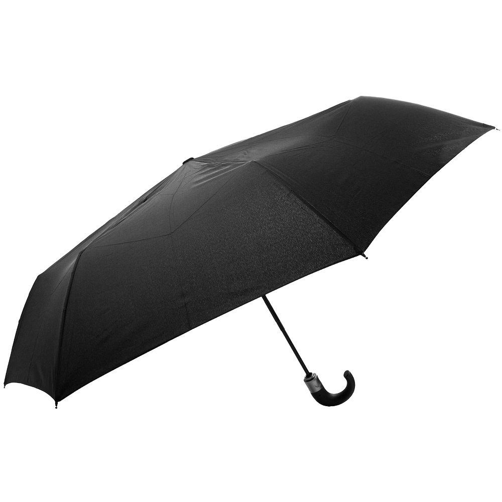 Мужской складной зонтик полный автомат Lamberti 107 см черный - фото 1