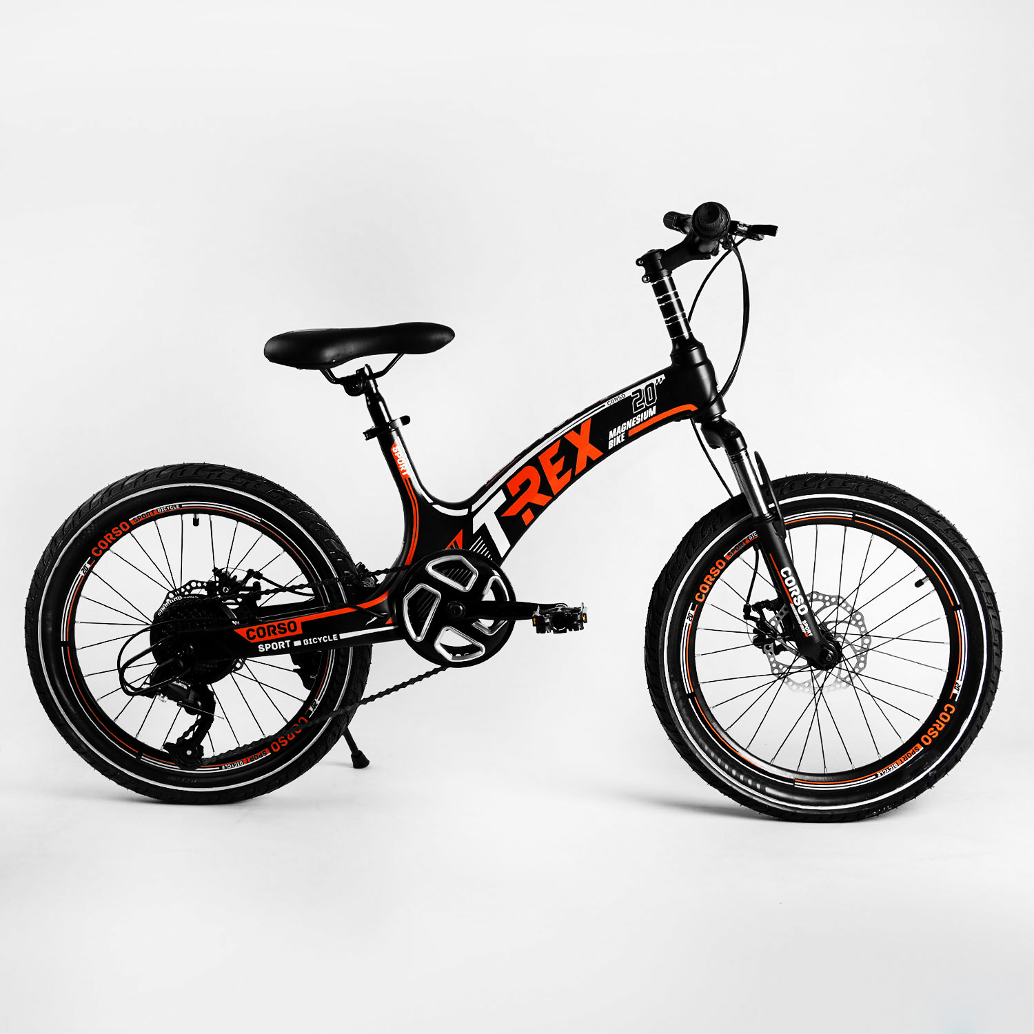 Детский спортивный велосипед Corso 20 дюймов черно-оранжевый 231889 - фото 9