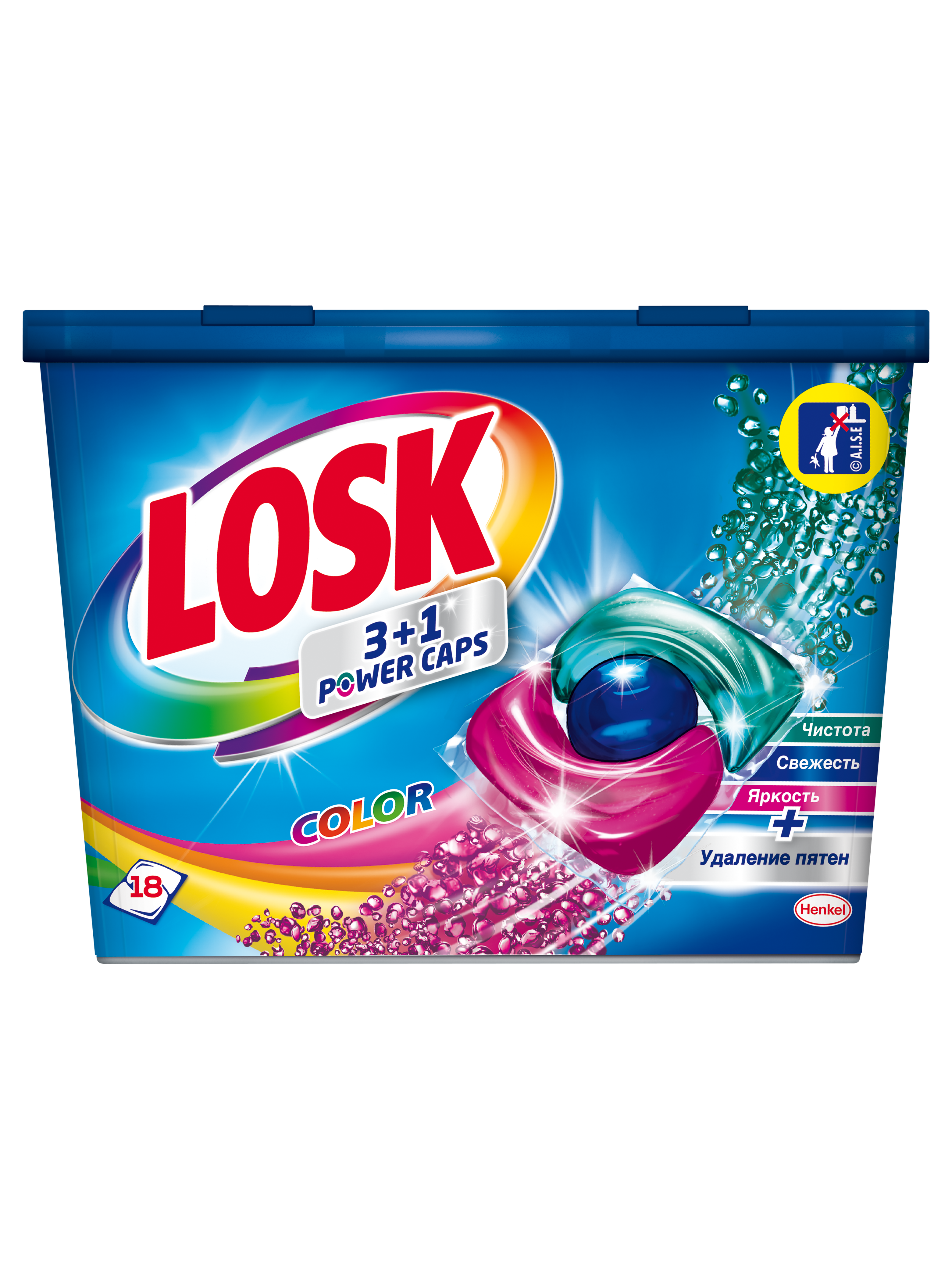 Фото - Пральний порошок Losk Капсули для прання  3 в 1 Color, 18 шт. 