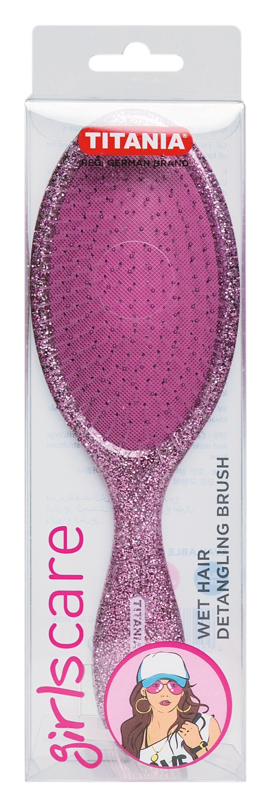 Щетка для длинных волос массажная Titania, розовый (1628-G GIRL BOX роз) - фото 1