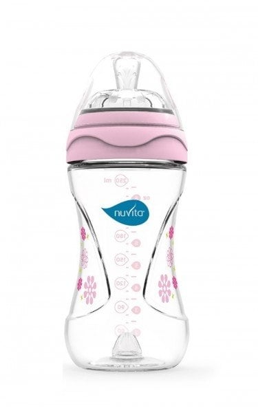 Бутылочка для кормления Nuvita Mimic, антиколиковая, 250 мл, розовый (NV6030Pink) - фото 1