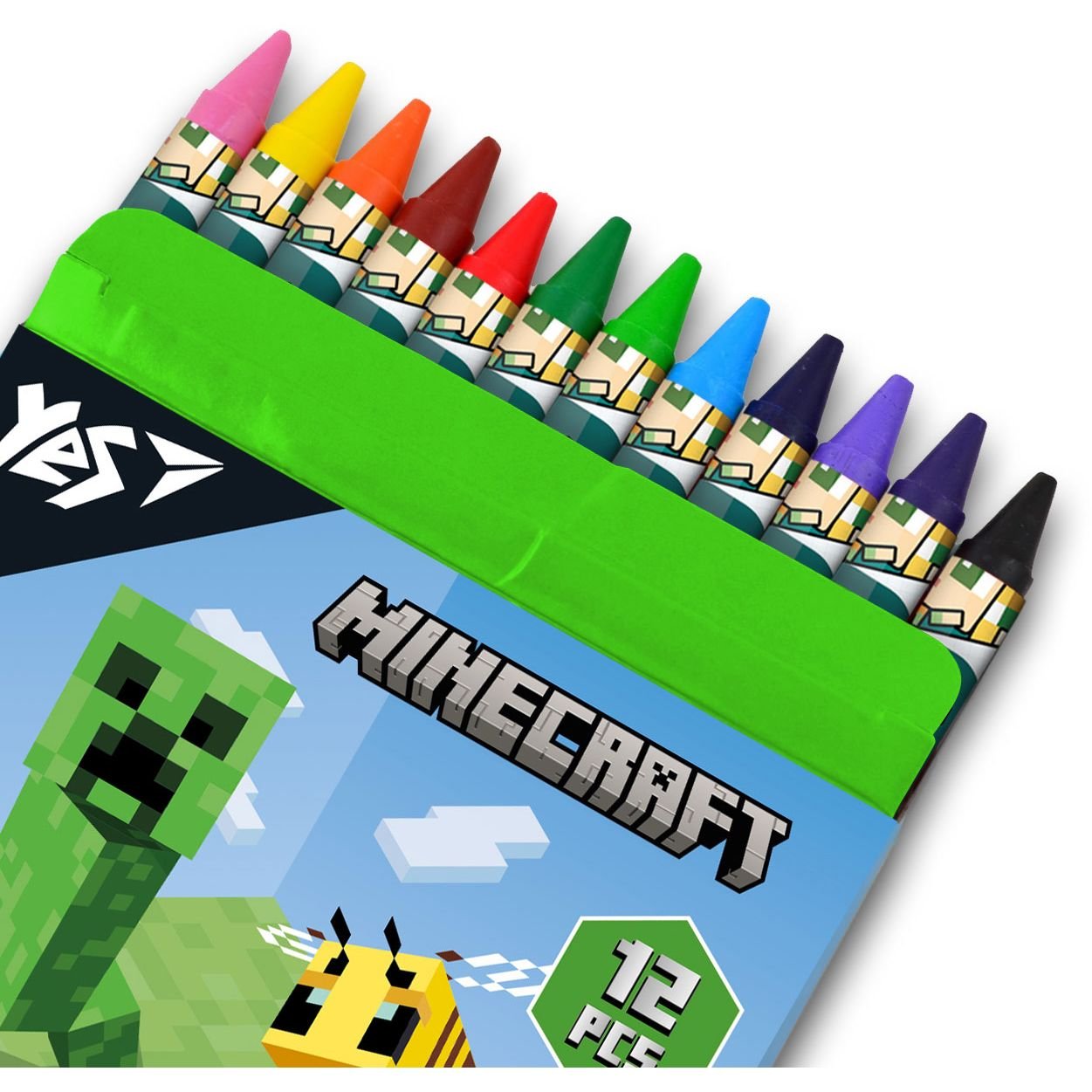 Олівці Yes Minecraft, воскові, 12 кольорів (590142) - фото 2