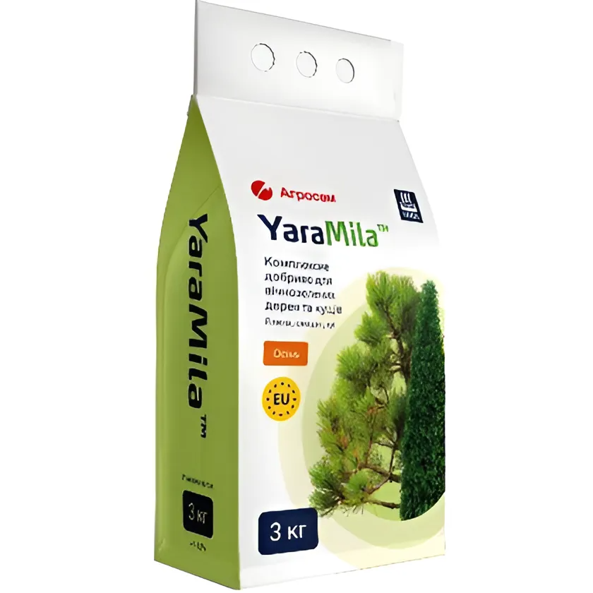 Комплексное бесхлорное удобрение YaraMila для вечнозеленых деревьев, кустов Осень 3 кг (10509213) - фото 1