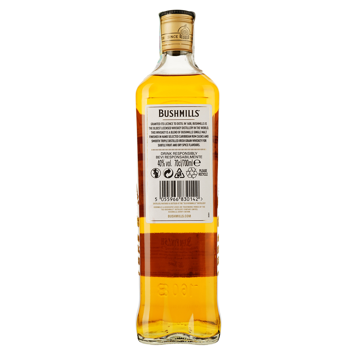 Віскі Bushmills Rum Finish Blended Irish Whiskey 40% 0.7 л - фото 2