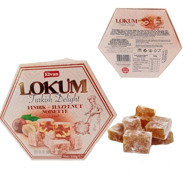 Рахат-лукум Elvan Almond Turkish Delight с фундуком 250 г - фото 2