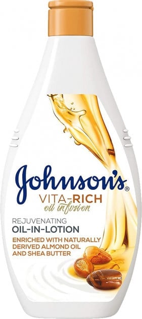 Фото - Крем і лосьйон Johnson & Johnson Лосьйон для тіла Johnson’s Vita-Rich Живильний, з маслом Ши та Мигдалю, 40 