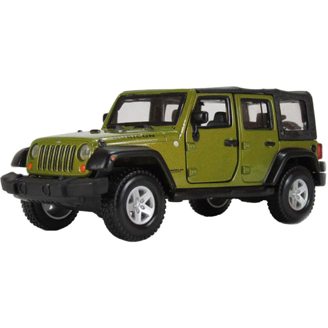 Автомодель Bburago Jeep Wrangler Unlimited Rubicon 1:32 зелена металік (18-43012) - фото 1