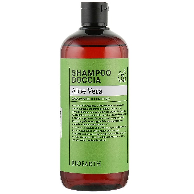 Шампунь і гель для душу 2 в 1 Bioearth Aloe Vera Shampoo & Body Wash 500 мл - фото 1