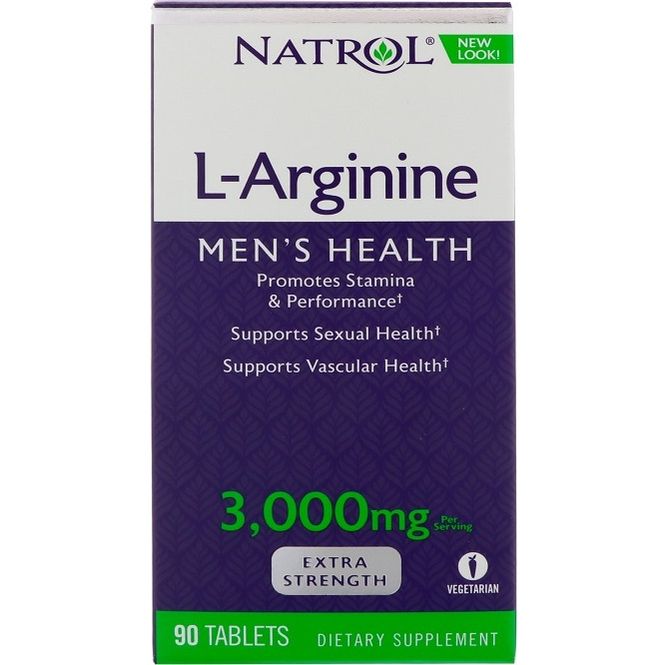 L-Аргинин Natrol L-Arginine 3000 мг 90 таблеток - фото 3