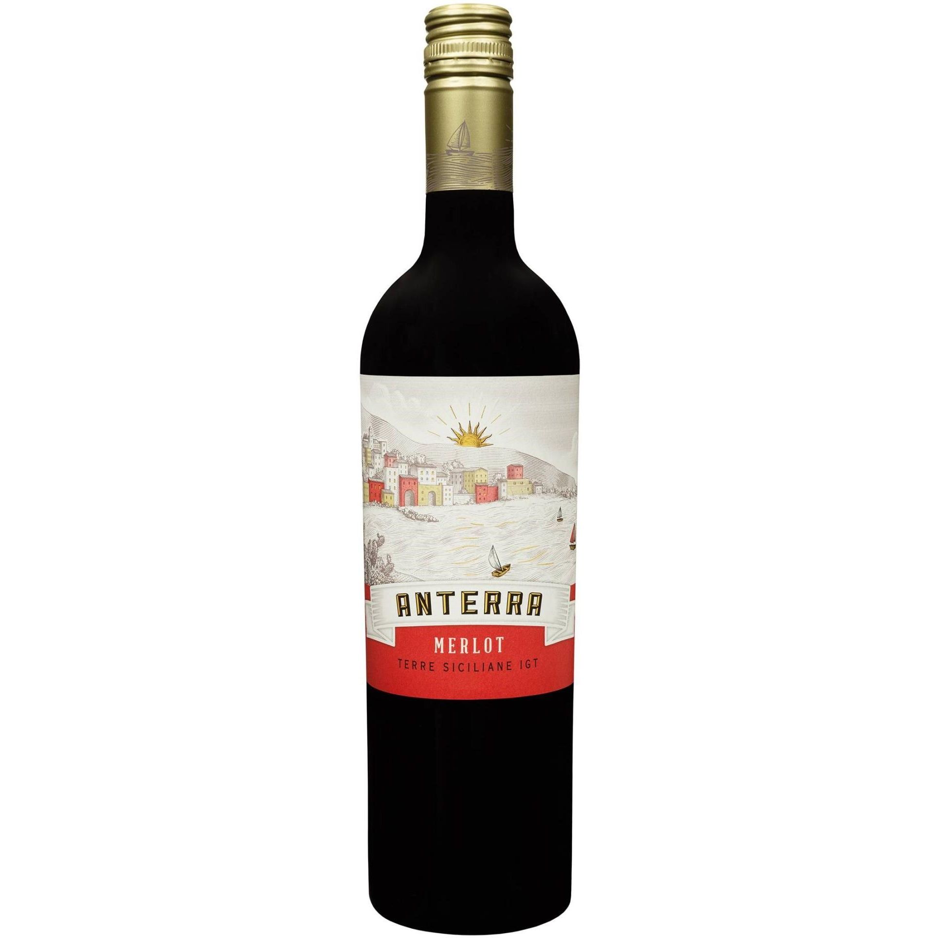 Вино Anterra Merlot Terre Siciliane IGT красное сухое 0.75 л - фото 1