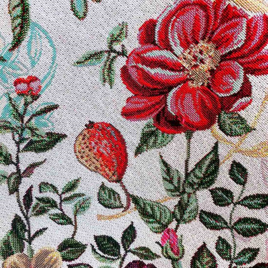 Салфетка Прованс Цветочное поле, 50х30 см, бежевый с красным (16175) - фото 3