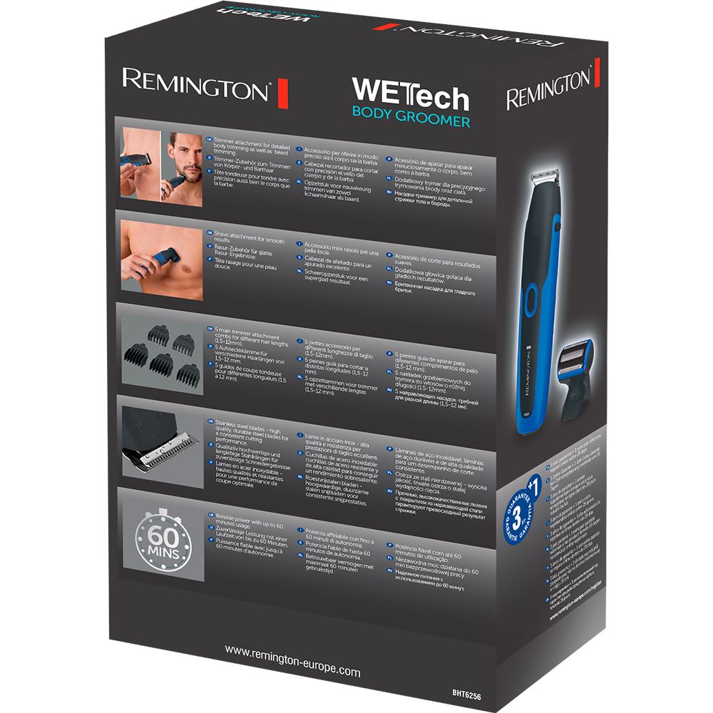 Тример Remington WeTech для бороди, вусів та тіла чорно-синій (BHT6256) - фото 4