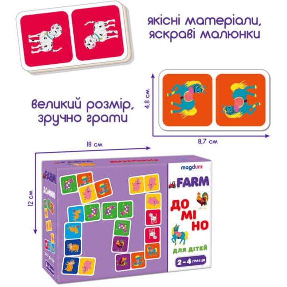 Игра настольная развивающая Magdum Домино Животные (ME5032-22) - фото 4