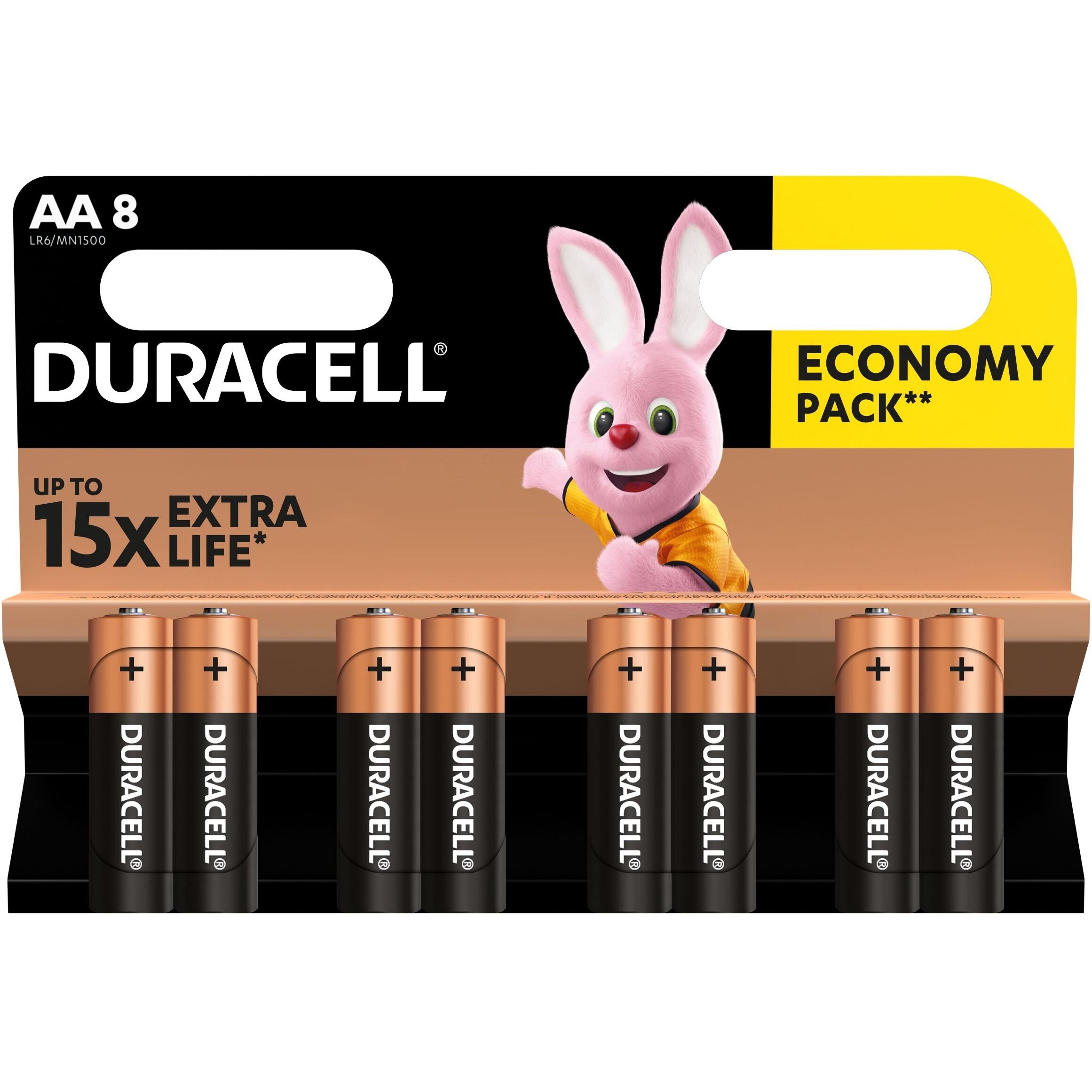 Лужні батарейки пальчикові Duracell 1,5 V АA LR6/MN1500, 8 шт. (706005) - фото 2