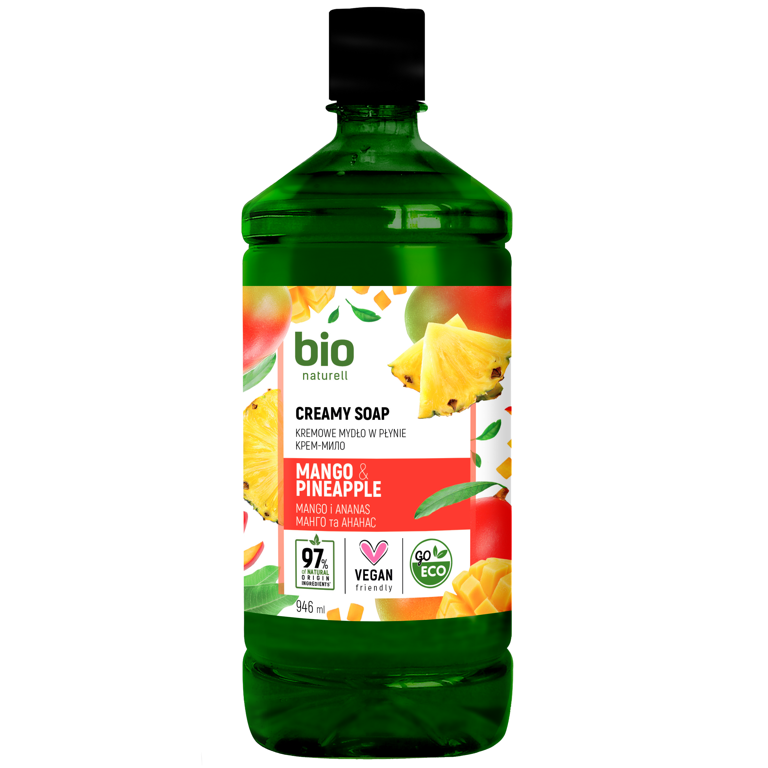 Крем-мило Bio Naturell Mango&Pineapple Creamy soap, 946 мл - фото 1