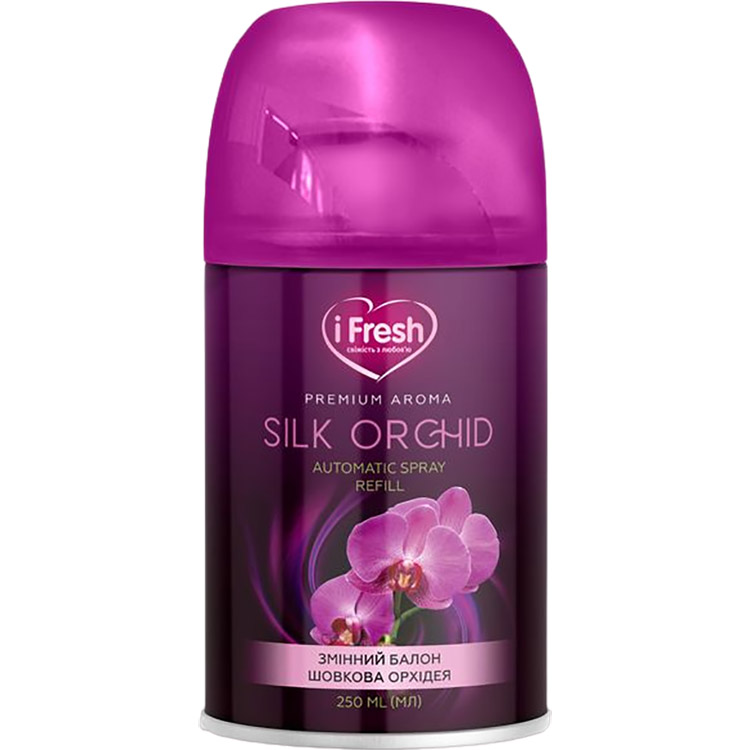 Сменный баллон к автоматическому освежителю воздуха iFresh Premium Aroma Silk orchid 250 мл - фото 1