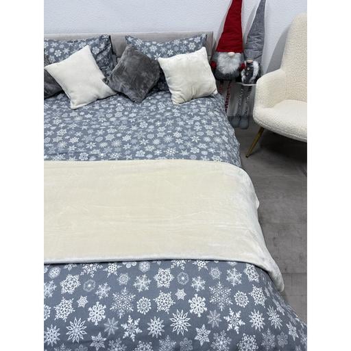 Комплект постельного белья Ecotton полуторный 15501 Снежинка на сером (24260) - фото 2