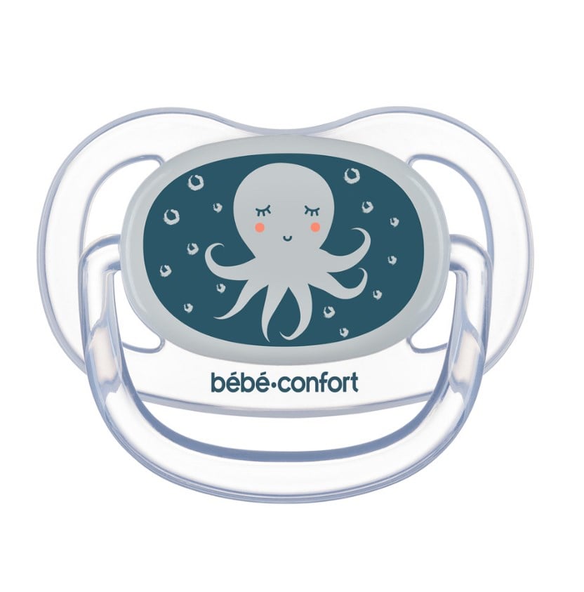 Пустышка силиконовая Bebe Confort Physio Air Dummy Phospho Bblue Octopus, анатомическая, 0-6 мес., 2 шт., синяя (3104201940) - фото 3