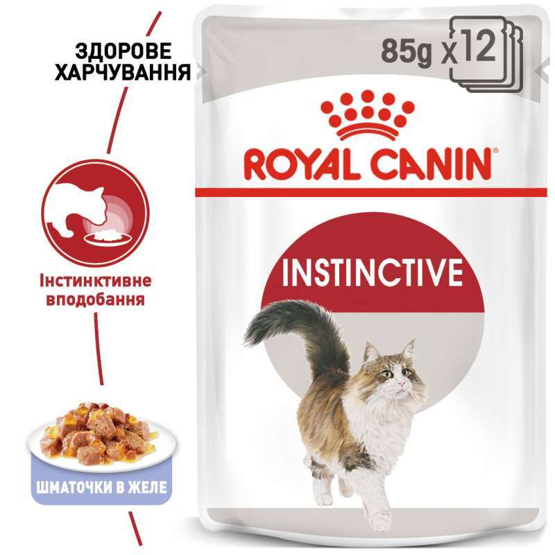 Влажный корм для взрослых кошек Royal Canin Instinctive, кусочки в желе, 85 г - фото 9