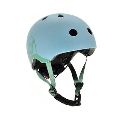 Шлем защитный Scoot and Ride с фонариком, 45-51 см (XXS-S), синий (SR-181206-STEEL) - фото 1
