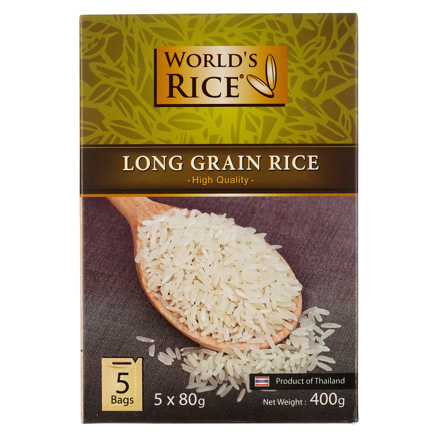 Рис World's Rice Long Grain 400 г (5х80 г) - фото 1