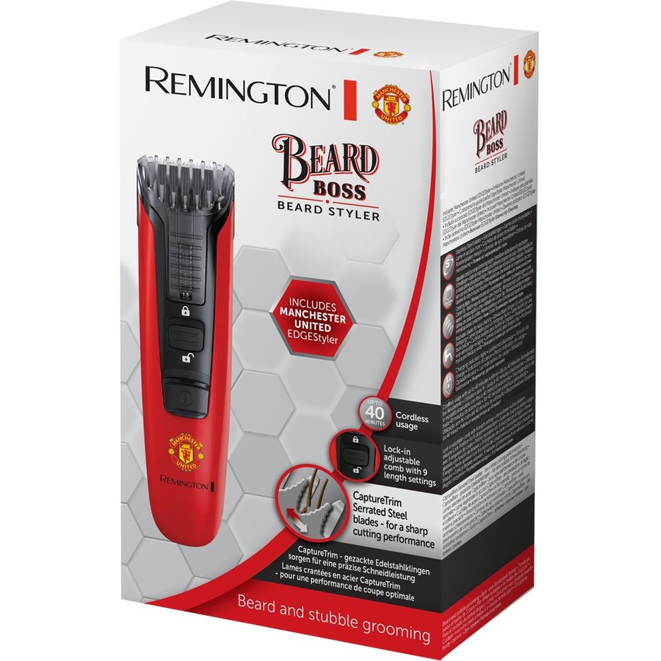 Тример Remington Beard Boss Manchester United для бороди і вусів червоний (MB4128) - фото 4