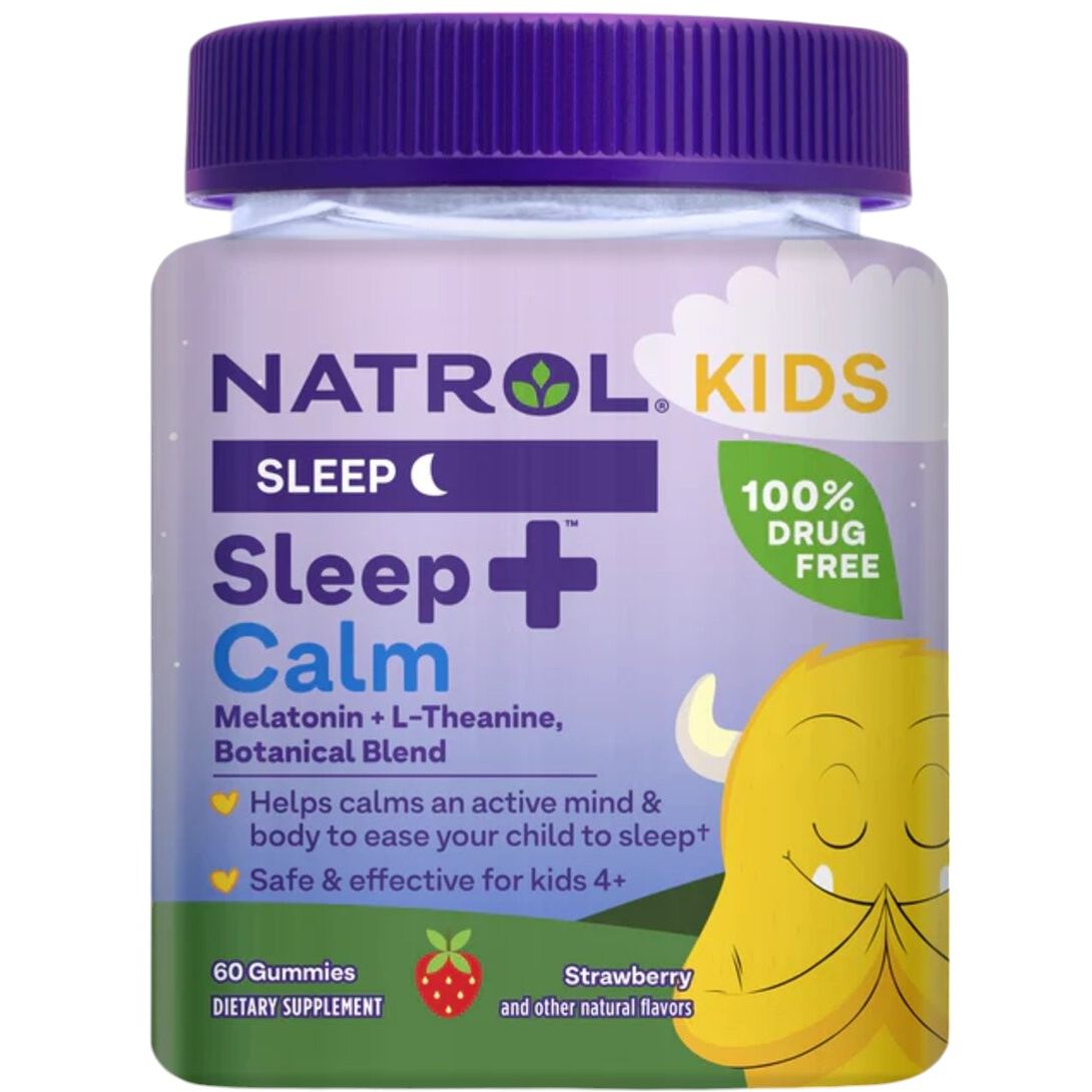 Комплекс для детей Natrol Kids Sleep and Calm Ages 4+ Up здоровый сон ребенка со вкусом клубники 60 конфет (NTL07778) - фото 1