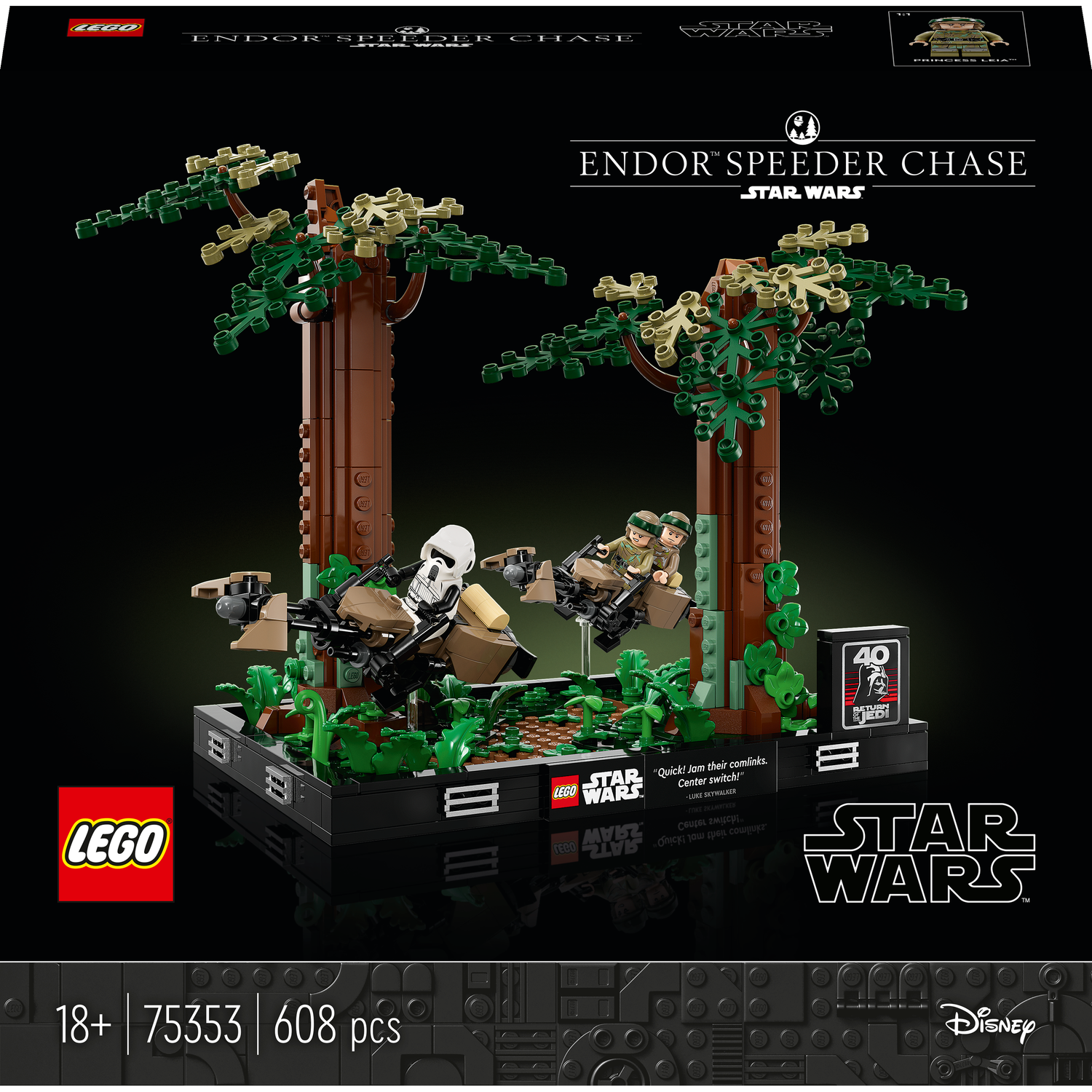 Конструктор LEGO Star Wars Диорама Погоня на спидере на Эндоре 608 деталей (75353) - фото 1