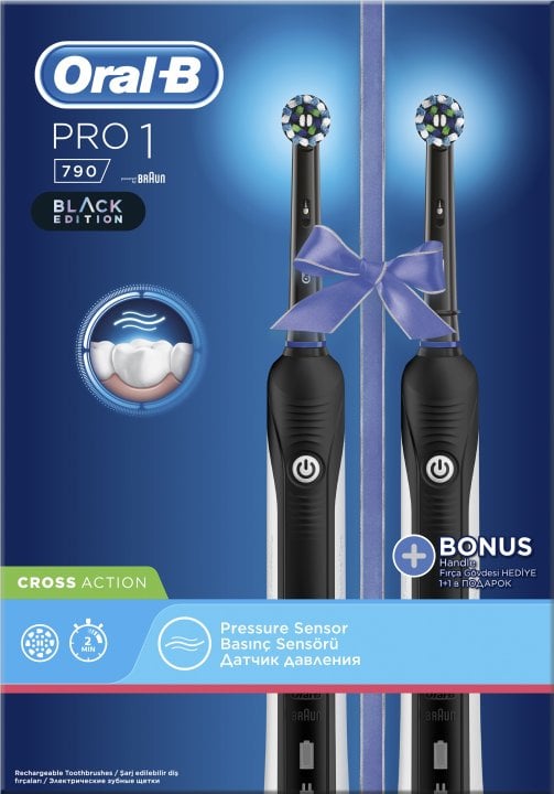 Подарунковий набір Oral-B Електрична зубна щітка Pro 1, чорний - фото 3
