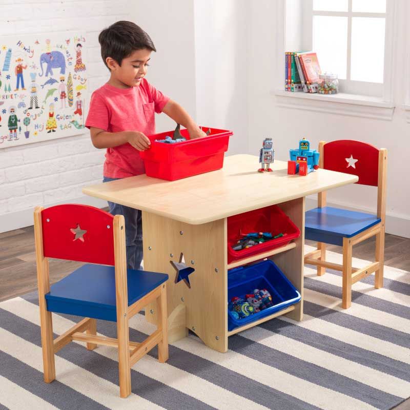 Дитячий стіл з ящиками і двома стільцями KidKraft Star Table & Chair Set (26912) - фото 6