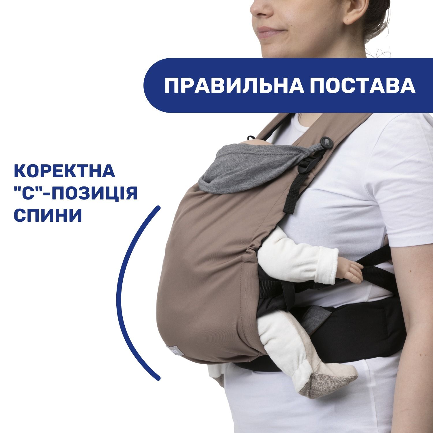 Сумка нагрудная Chicco Skin Fit, бежевая (87032.77) - фото 5