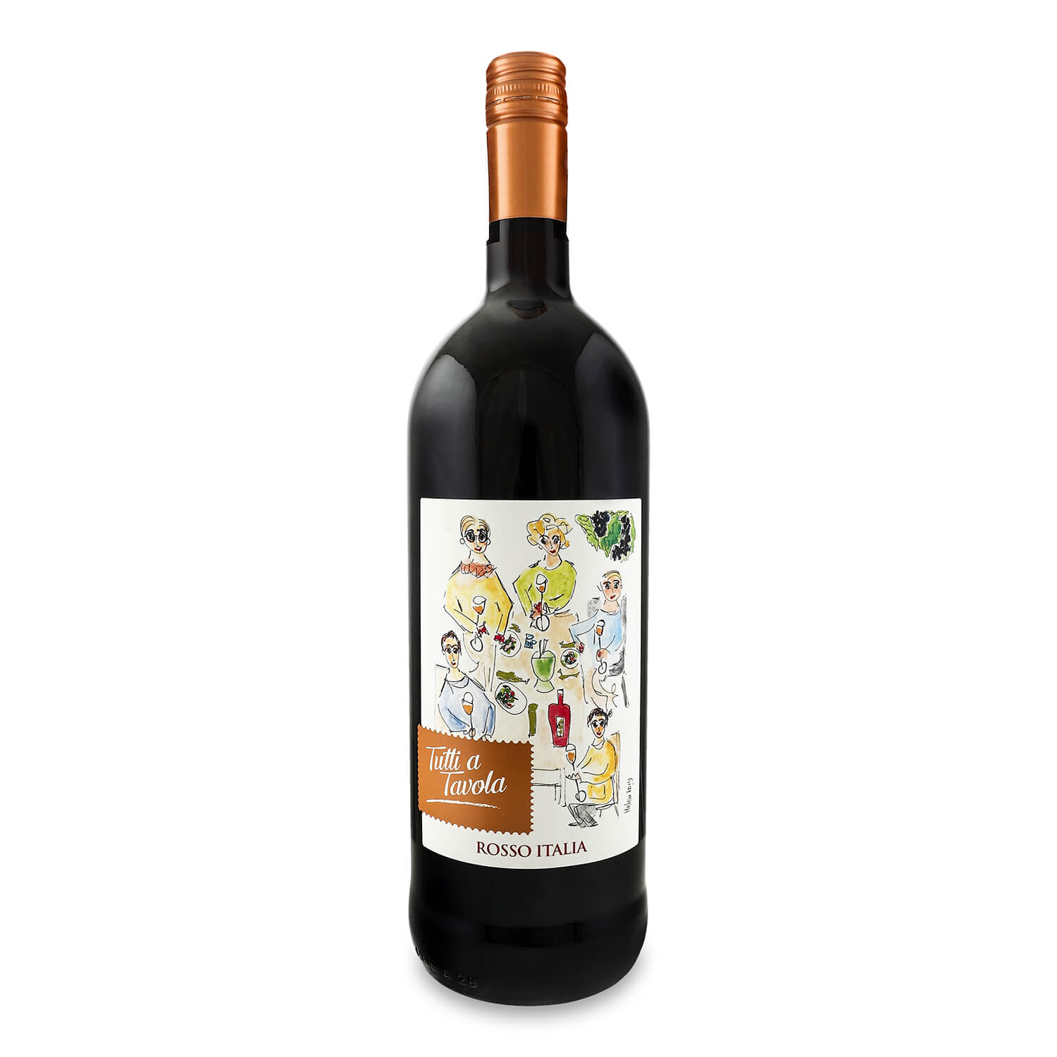 Вино Tutti a Tavola Rosso, 12,5%, 1 л (873353) - фото 1