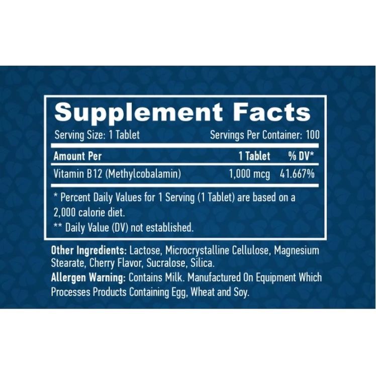 Витамин В12 Haya Labs Methyl B12 1000 мкг 100 таблеток - фото 3