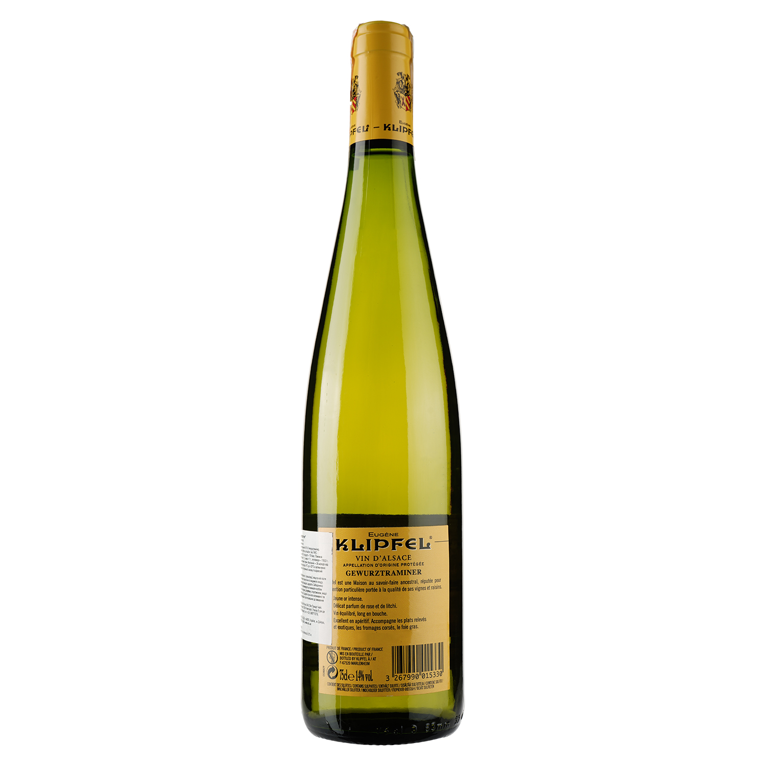 Вино Eugene Klipfel Gewurztraminer, белое, полусухое, 12,5%, 0,75 л - фото 2