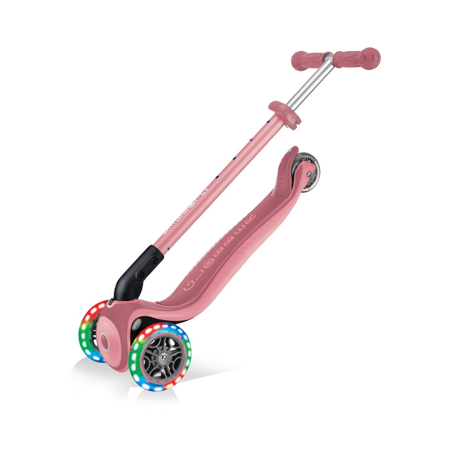 Самокат Globber Primo foldable plus lights, колеса с подсветкой, пастельно-розовый (439-210) - фото 9